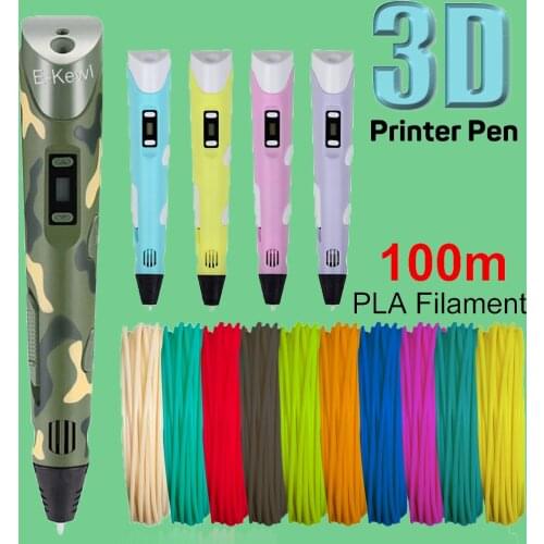 New 3D Drawing Printing Pen With LCD Screen Compatible PLA Filament Toys Safe 3D Pen for Children Kids Christmas Birthday Gift