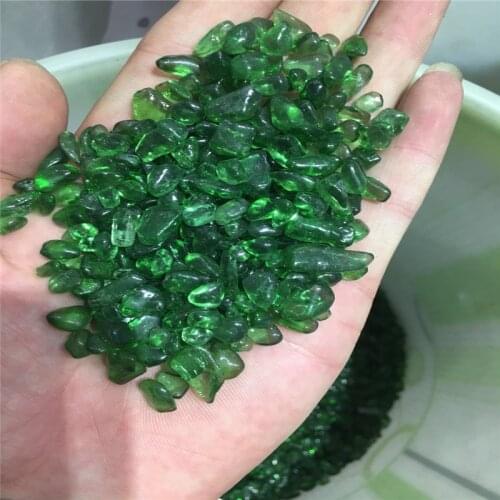 500 grams new fashionable artificial crystal stone granule green crystal stone aquarium stone decoration household decoration