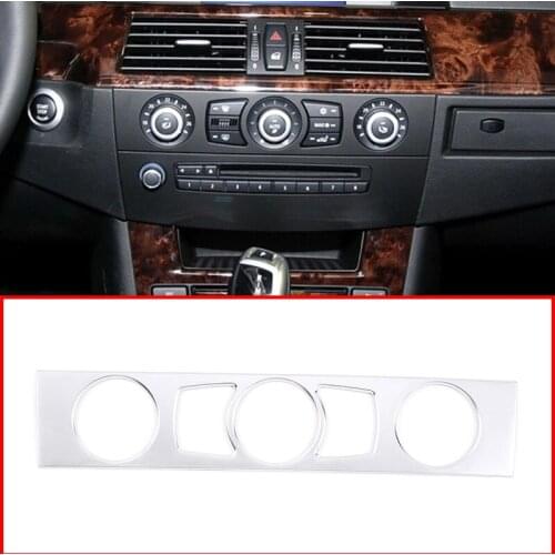 Interior car Accessories For BMW 5 Series E60 2004-2010 ABS Silver plastic Console air conditioning button decorative panel