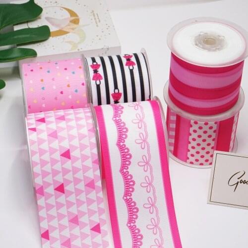 DIY Cartoon Stripe Printed Grosgrain Ribbon For Craft Supplies Sewing Accessories 5 Yards. 53650