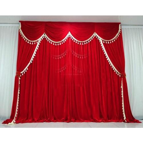 3*3m Chinese Style Velvet Wedding Background Curtain Birthday Party Decoration Photography Backdrop Line Curtain Photo Props