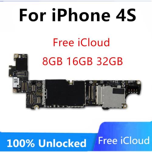 1Pcs 32gb for iphone 4s Mainboard with Chips, Unlocked for iphone 4s Motherboard 100% Test One by One