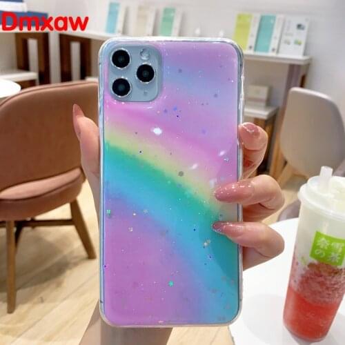 Casing For OPPO Realme C15 C12 C11 X50 5 Pro C2 Reno 4 4G 3 2 2Z 2F K5 A1K Colorful Gradient Rainbow Silicone Protective Cover