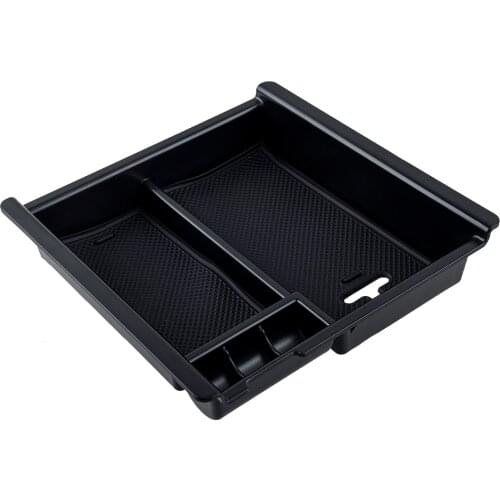 Black Plasitc Car Center Console Armrest Storage Box Organizer Holder Tray Fit For Toyota Tacoma 2016 2017 2018 2019 2020 2021
