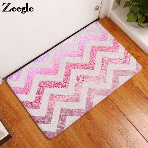 Color Stripes Ptinting Child Bedroom Doormat Anti-Slip Outdoor Floor Carpet Rug Stairs Carpets Entrance and Stairs Carpets