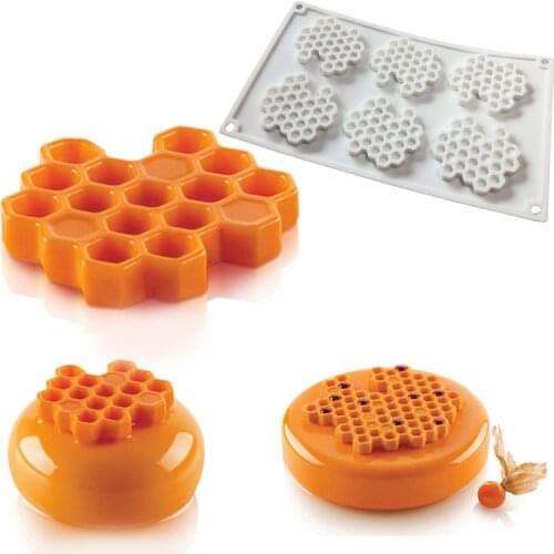 Meibum 6 Types Honeycomb Silicone Cake Molds Fondant Moulds Cupcake Dessert Decorating Bakeware Mousse Pastry Baking Tools