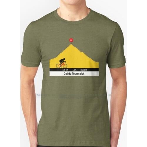 Cycling T Shirt Col Du Tourmalet T Shirt 100% Pure Cotton Col Du Tourmalet Cycling Climbing Mountains Hc Creative Trending