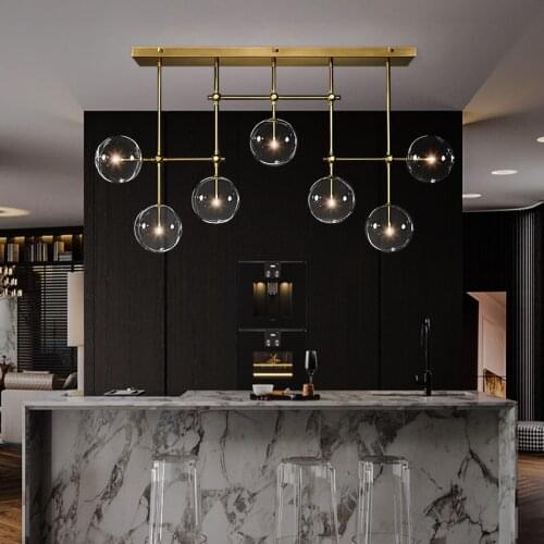 G4 LED Postmodern Iron Glass Black Gold LED Lamp LED Light.Pendant Lights.Pendant Lamp.Pendant light For Dinning Room