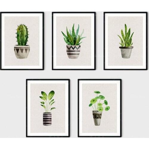 Houseplant Art Prints, Digital Download, Gallery Wall Sets, Botanical Pictures