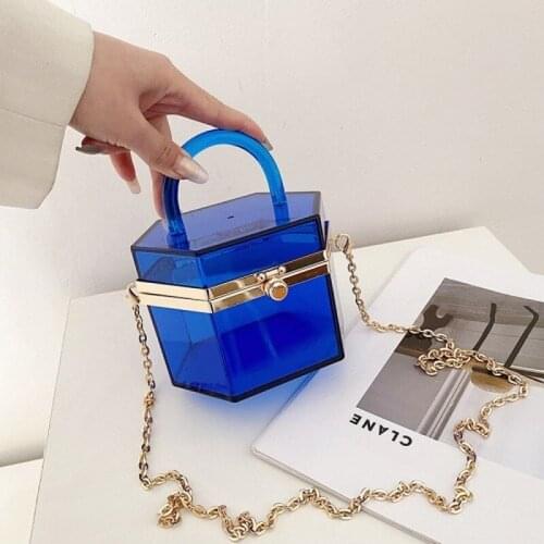 Famous Brand High-quality Acrylic Box Bag Chain Tote Bag 2021 Spring New Womens Bag Chain Shoulder Messenger Bag