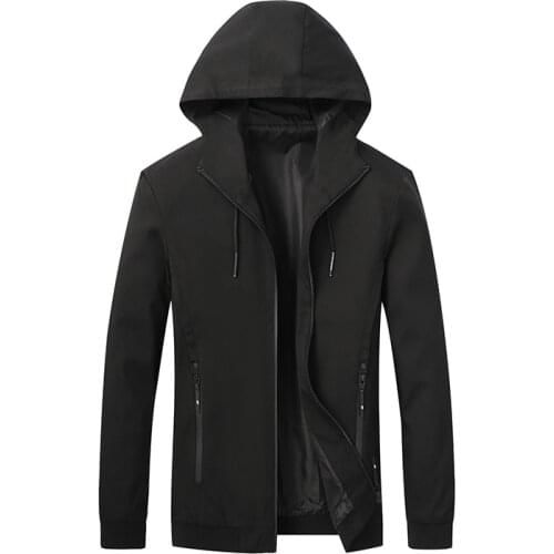 Fashion New Mens Casual Jacket Autumn Outdoor Solid Color Slim Sportswear Jacket Hooded Mens Jacket Chamarras Para Hombre