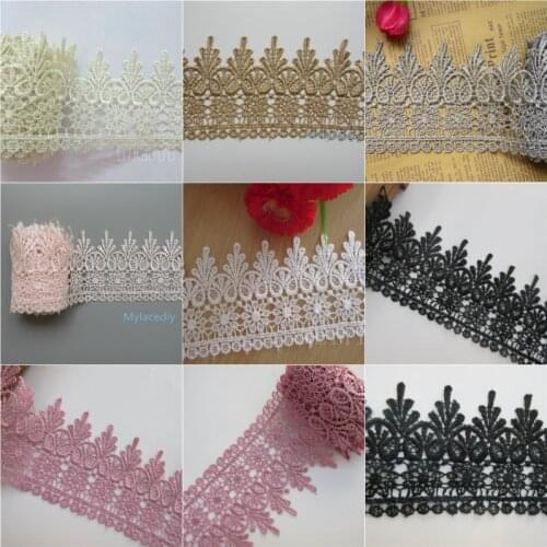 1m/2m 9cm Polyester Flower Embroidered Net Lace Fabric Trim Ribbons DIY Sewing Handmade Craft Materials For Costume Decoration