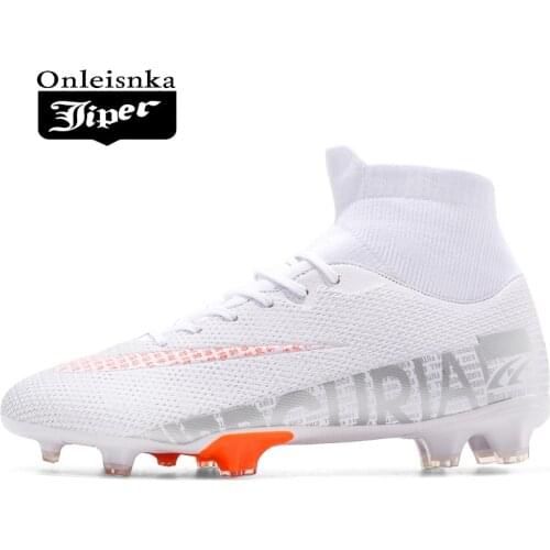 Men Soccer Shoes Adult Kids TF/FG High Ankle Football Boots Cleats Grass Training Sport Footwear 2020 Trend Mens Sneakers 35-45