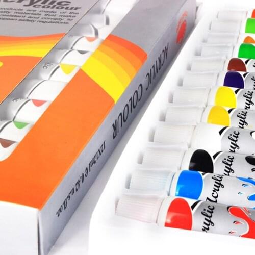 12 x 12ml Heavy Body Colors Rich Pigments Acrylic Paint Set for Painting Crafts