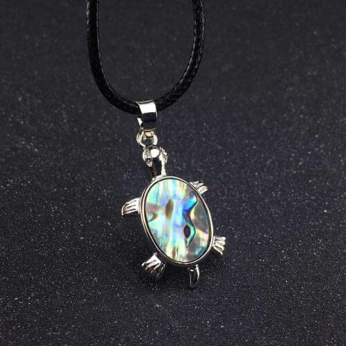 CSJ Natural Abalone Shell Pendant Tortoise Necklace For Women Wedding Party Jewelry