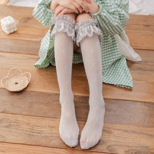 Girls New Lace Lovely Girls Socks Soft Sweet Women Socks White StockingsKnee High Knee High Socks