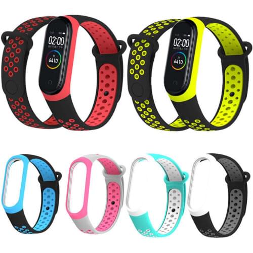 Colorful Strap for Xiaomi Mi Band 4 3 Bracelet Breathable Mi Band 5 Bracelets for MiBand 3/4/5 Replacement Double Color Strap