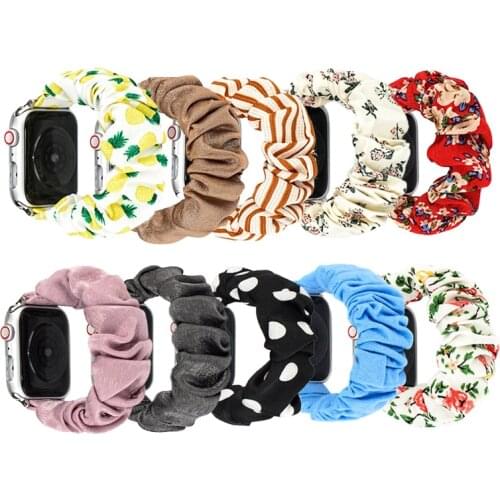 Ladys elastic for apple watch band 40mm 42mm 38mm 44mm suitable for iwatch strap printed fabric strap bracelet series 5 4 3 2 1