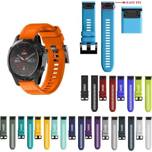 JKER Silicone 26mm 22mm Quick Release Watchband Wriststrap for Garmin Fenix 5X 5 Plus 3 3HR S60 Watch Easyfit Watch Wrist Band