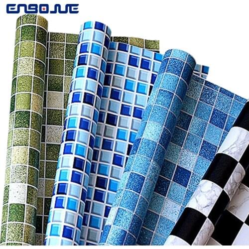 PVC Self-adhesive Kitchen Oil Film Bathroom Wall Stickers Balcony Waterproof Wallpaper Mosaic Tile Decoracion Hogar Moderno