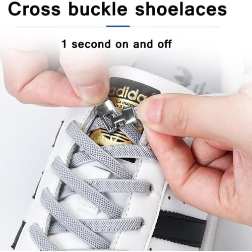 Cross buckle Shoelaces 1 Second Quick No Tie Shoelaces Elastic Kids Adult Unisex Sneakers Shoelace Lazy Laces Strings