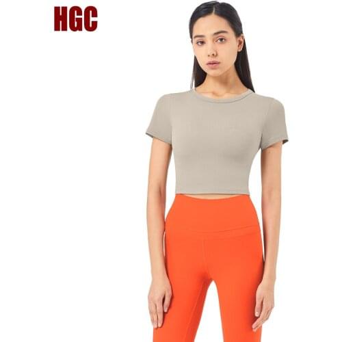 Sports Top Women Yoga Short Sleeve Shirt Naked-feel Fabric Gym Female Elastic Fitness Sweat Running Pullover Workout Yoga Blouse