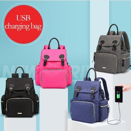 Mummy Bag Diaper Bags Lady Blue Pink Backpack Girl Back Gary Schoolbag Women Fashion Handbag Shoulder Large Capacity Waterproof