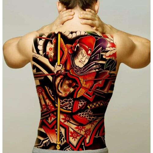 Super large temporary tattoo sticker chinese fox dragon tiger mens body make up stickers water transfer tattoo to cover scar big