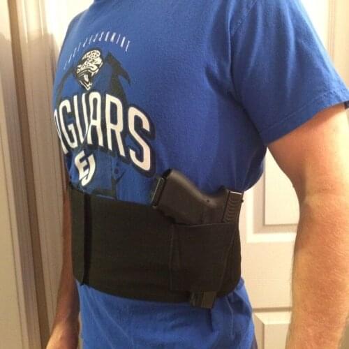 Tactical Hunting Adjustable Belly Band Waist Pistol Gun Holster With Double Magazine Pouches hunting accessories airsoft holster