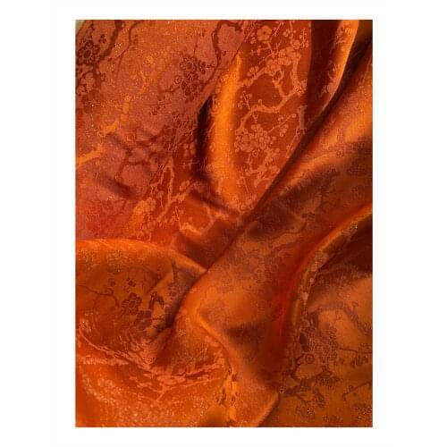 Woven Gold Plum Jacquard Silk Fabric Silk Fabric Gold Thread Silk Hanfu Chinese Style Solid Color Jacquard Heavy Crepe