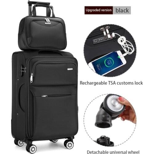28 inch Oxford cloth waterproof trolley case male universal wheel suitcase female suitcase password USB charging large capacity