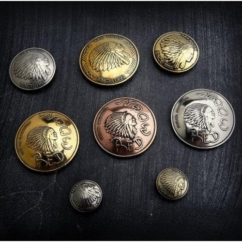 Pure copper cloth clasp red moon cloth clasp Indian chief decorative clasp and large handmade leather accessories