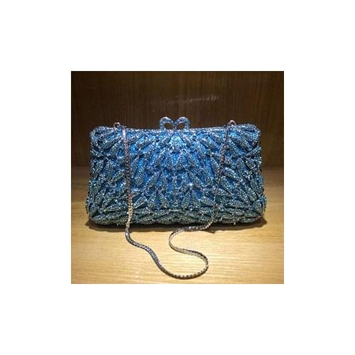 Women green purple Crystal Handbags Purse Bridal Wedding Party Day Clutches cocktail Prom banquet evening bags clutch purse red