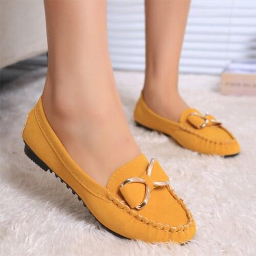 2021 Womens Loafers Solid Colors Flat Ballet Shoes Bow Knot Lazy Loafers Shallow Casual Slip on Shoes Scarpe Donna
