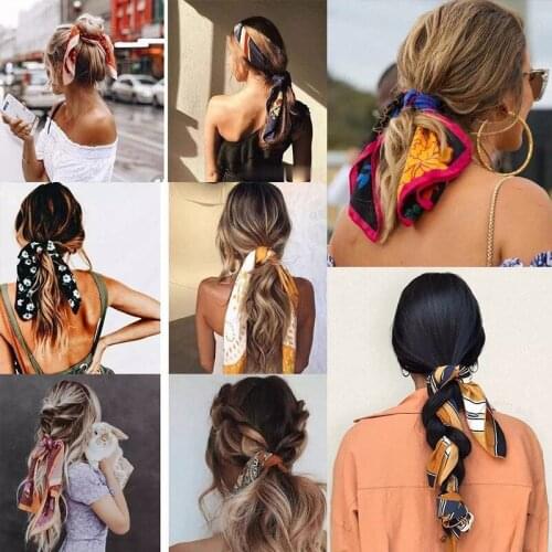 SALE Floral Streamers Elastic Hair Bands Bow Hair Ties For Women girls Hair Scarf Scrunchies Ribbon Hair Rope Accessories