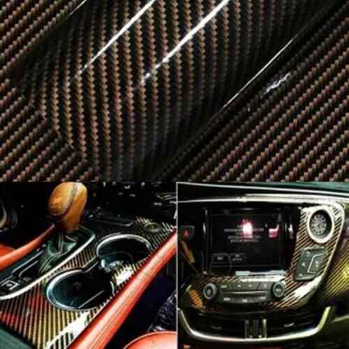1m*25cm 2D Glossy High Gloss Black Gold Vinyl Film Car Roof Sticker Sheets Wrap Decal Car Styling Accessories