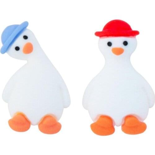 1pcs Resin Flat Back Red Hat Duck 26mm Scrapbook Embellishment DIY Phone Decoration