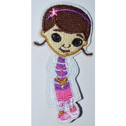 Lovely Doc Little Doctor McStuffins Brown Face Iron On patches Shirt Hat Jean shoes Applique (Size is about 4.8*9.2 cm)