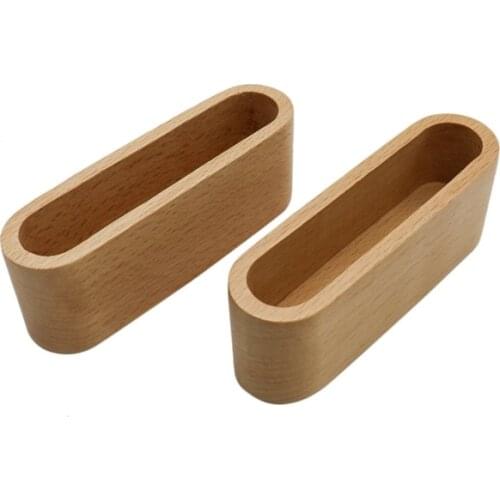 2 Pack Wood Business Card Display Holder Wood Card Case for Desk Desktop Business Card Stand for Office Name Card Holder Display