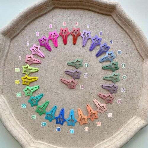 2020 New Matte Paint Color 3cm Long Five-pointed Star Dog Hair Clip BB Hairpin Teddy Super Mni Pet Headdress Accessories