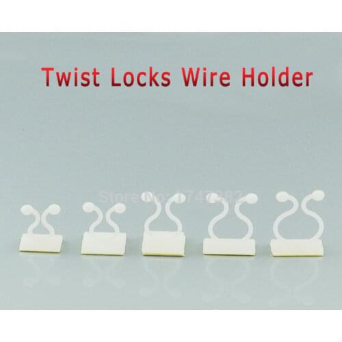 30pcs Nylon Self-Adhesive Twist Locks Wire Holder KL-5 Dia. 8.5mm Off White Free Shipping
