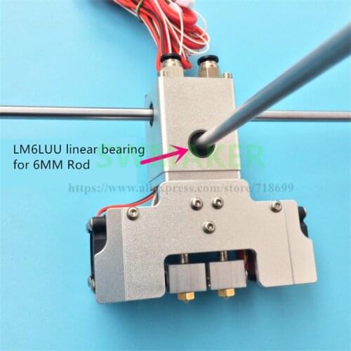 New type Ultimaker 2+3D printer Chimera hotend kit dual extruder 2 inlet 2 extrusion head aluminum alloy extruder