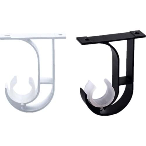 4pcs Iron Curtain Rod Brackets Roof Mounted Window Hardware Holder Home Decor E5BE