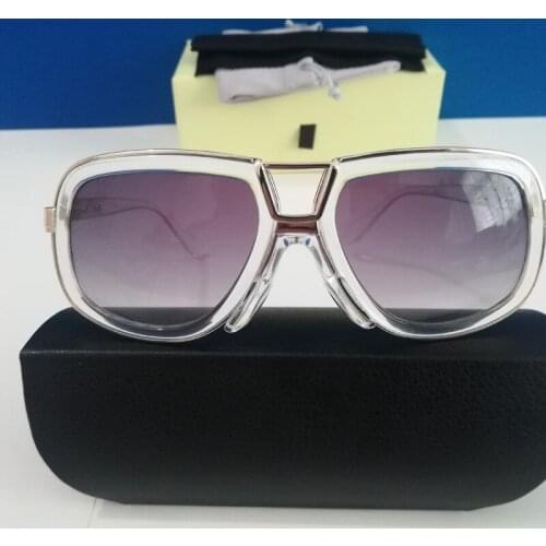 Europe Men Sun Glasses CZ6077 Brand Design Metal Frame Retro Sqaure Clear Gradient Lens Sunglasses Women Oversize Luxury boxes