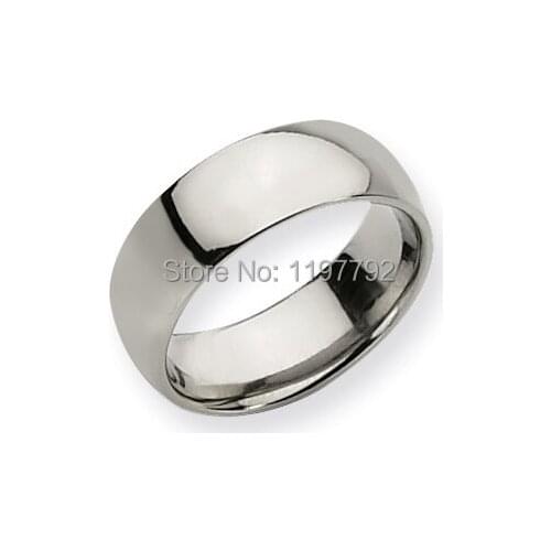 Classic comfort fit dome design 8mm custom titanium rings wedding band for men