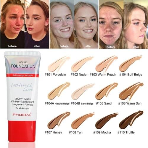 30ml 24 Hour Lasting Foundation Cream Mineral Touch Oil Control Skin-Friendly Liquid Foundation Makeup Full Coverage