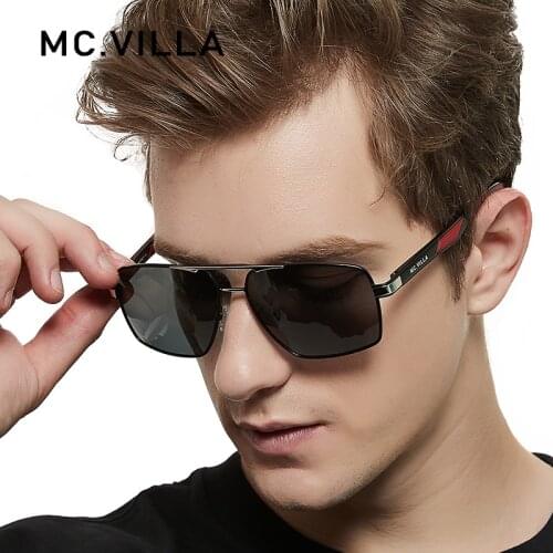 MCVILLA Aluminum Mens Sunglasses Polarized Lens Brand Design Temples Sun glasses Coating Mirror Glasses Oculos de sol M6608