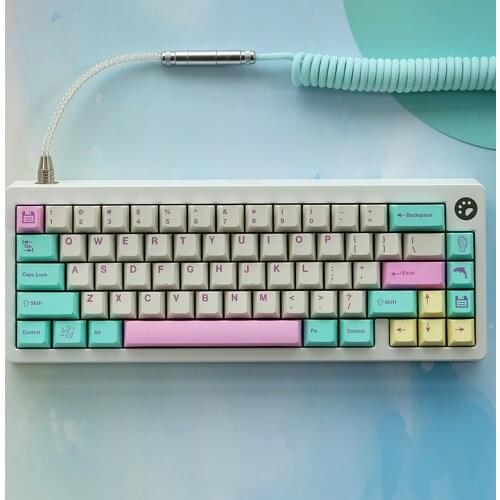 Analog Dreams Blue White Pink Yellow Keycaps For Cherry Gateron Kailh TTC Switch Mechanical Keyboard Cherry Profile PBT Key Cap