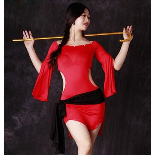 Modal Belly Dance Practice Wear Fashion Dress Clothing Stage Performance Dancing Sexy Waist Skirts Clothes Bodysuit Dress DWY751