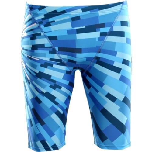 Hot Sharkskin water proof chlorine resistant mens competition swimming personality swim trunks Jammers shorts men swimwear